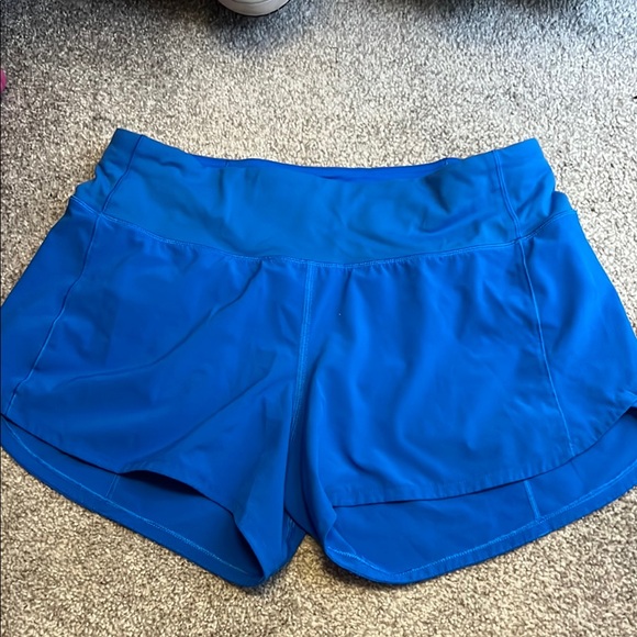 Lululemon Blue Speed up Mid-Rise Lined Short 4” - Picture 2 of 3
